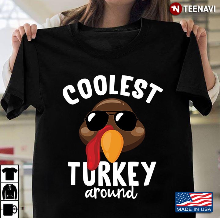 Coolest Turkey Around Funny Thanksgiving Boys Gift