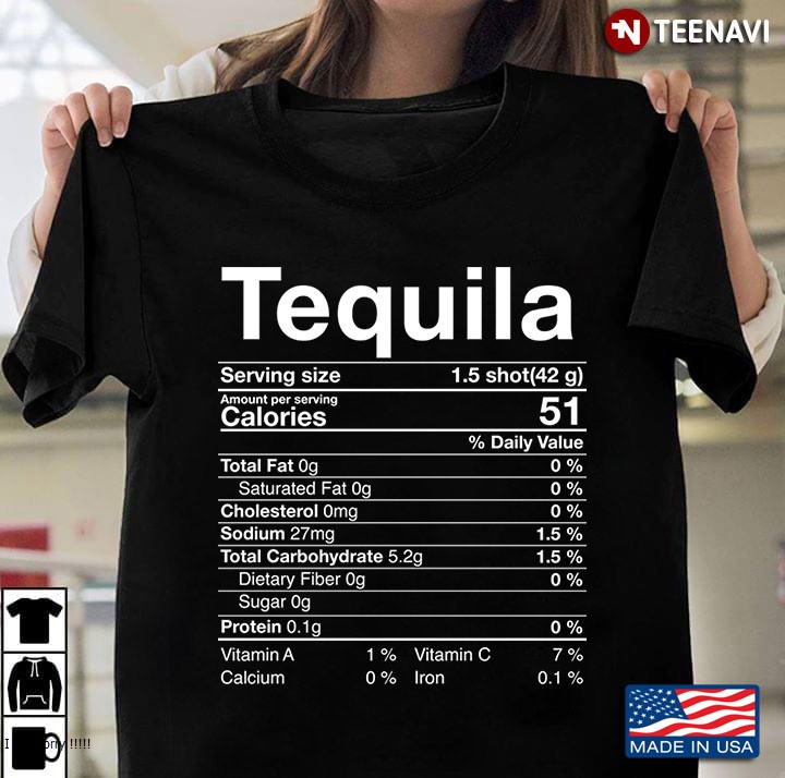 Tequila Nutritional Facts Thanksgiving Gift Drinking Costume