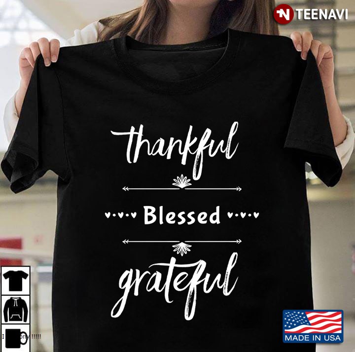 Thankful Blessed Grateful Thanksgiving Holiday Fall Gift