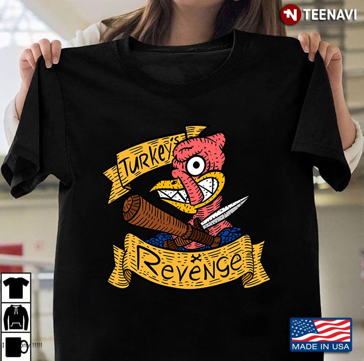 Thanksgiving Turkey Revenge. Hand Drawn Illustration.