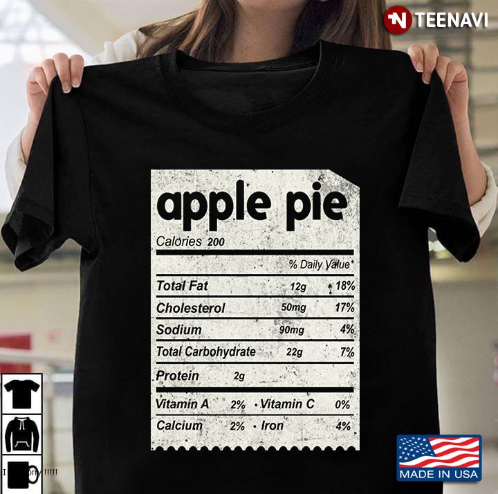 Funny Apple Pie Nutrition Facts Matching Thanksgiving