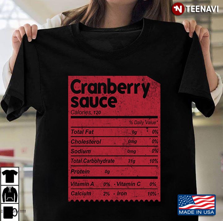 Funny Cranberry Sauce Nutrition Facts Matching Thanksgiving