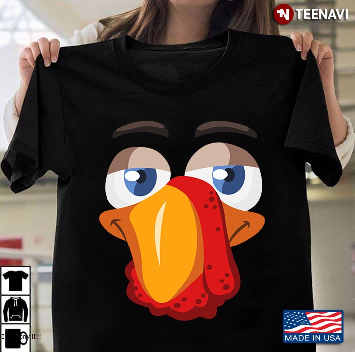 Funny Cute Turkey Face - Thanksgiving Gift, Men, Women, Kids