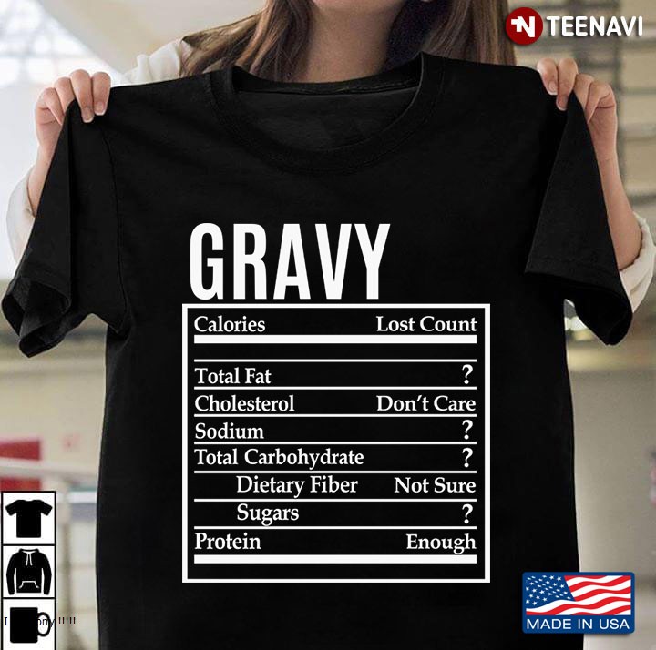 Funny Gravy Nutrition Facts Label Thanksgiving Costume