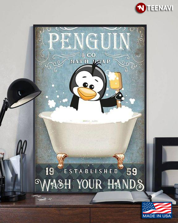 Vintage Cartoon Penguin & Co. Bath Soap Established 1959 Wash Your Hands