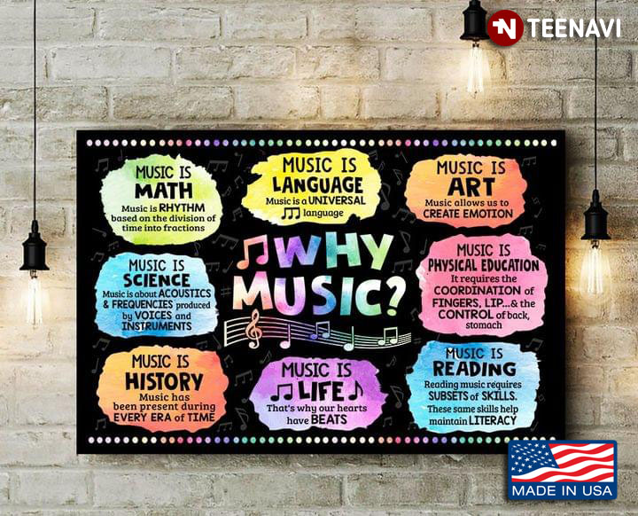 Colorful Why Music? Music Is Math Language Art Science Physical Education History Life Reading