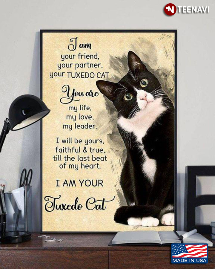 Vintage Tuxedo Cat I Am Your Friend, Your Partner, Your Tuxedo Cat You Are My Life, My Love, My Leader