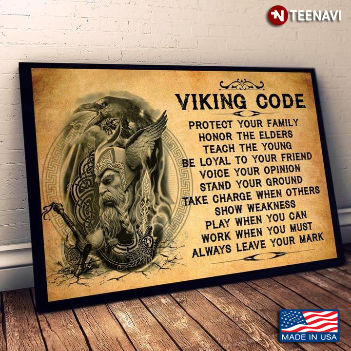Vintage Viking Code Protect Your Family Honor The Elders Teach The Young