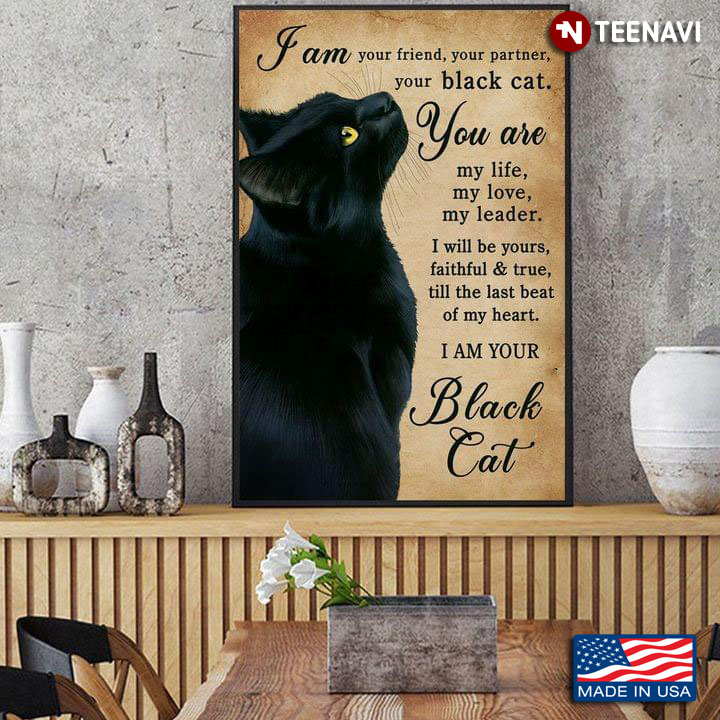 Cute Black Cat I Am Your Friend, Your Partner, Your Black Cat You Are My Life, My Love, My Leader