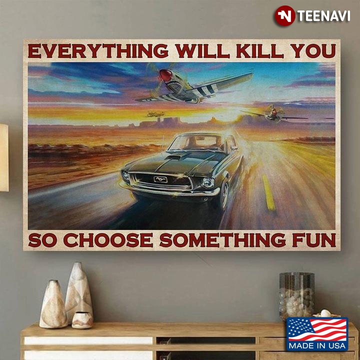 Vintage Car & Airplanes Racing Everything Will Kill You So Choose Something Fun