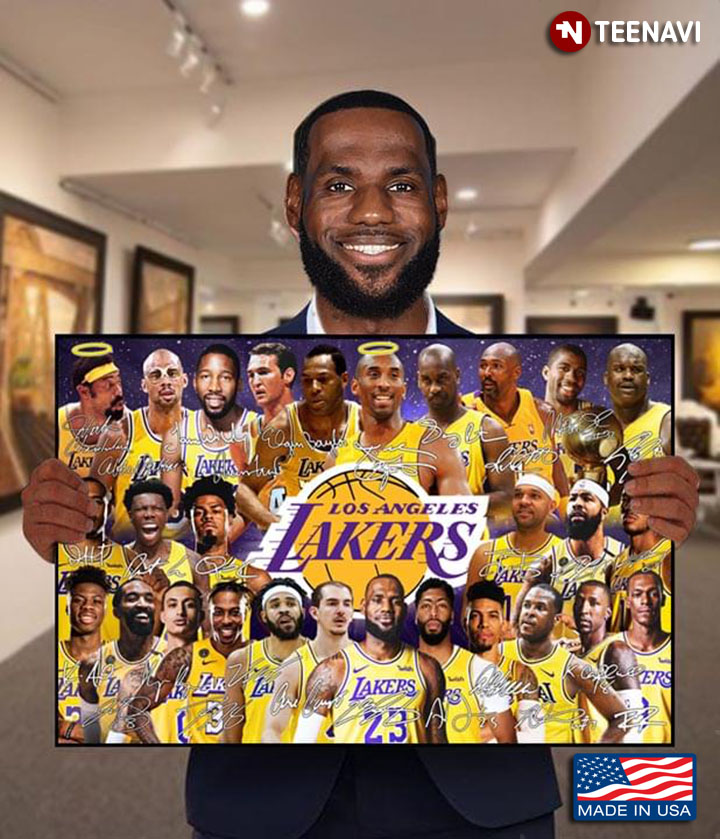 Los Angeles Lakers Team With Signatures