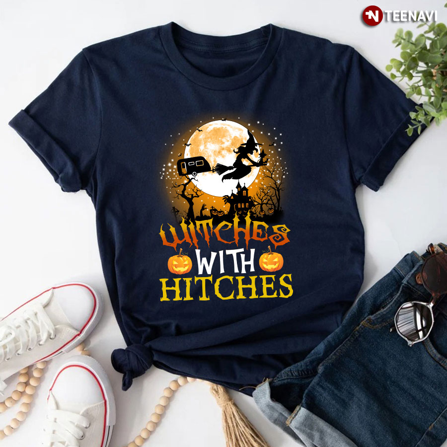 Camping Witches With Hitches Halloween Blink Ver T-Shirt