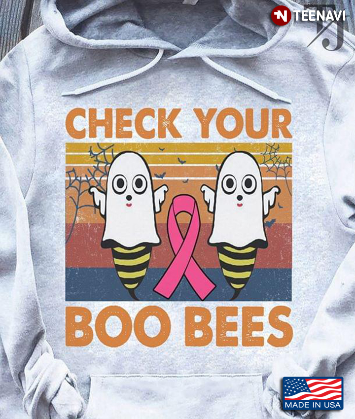 Check Your Boo Bees Breast Cancer Awareness Vintage New Version