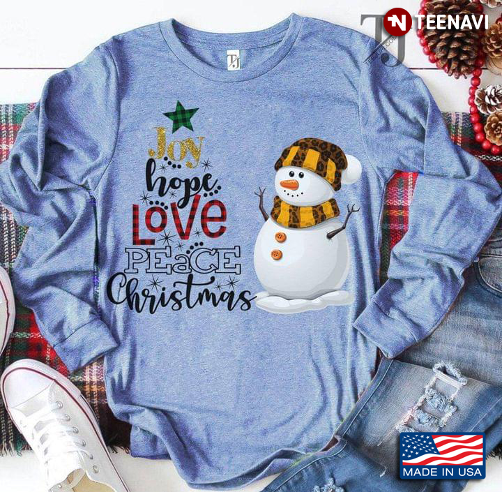 Snowman Joy Hope Love Peace Christmas