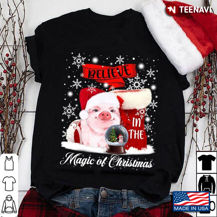 Santa Claus Pig Believe In The Magic Of Christmas