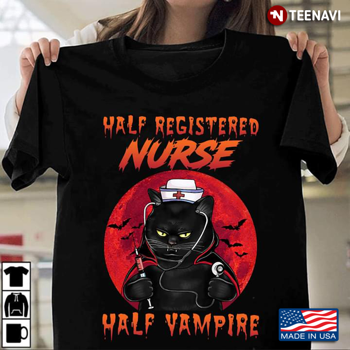 Half Registered Nurse Half Vampire Cat Halloween