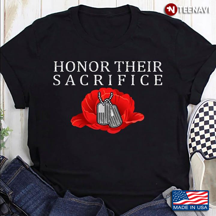 Honor Their Sacrifice Rose With American Flag