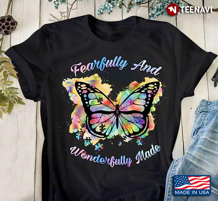 Fearfully And Wonderfully Made Butterfly With Autism Awareness