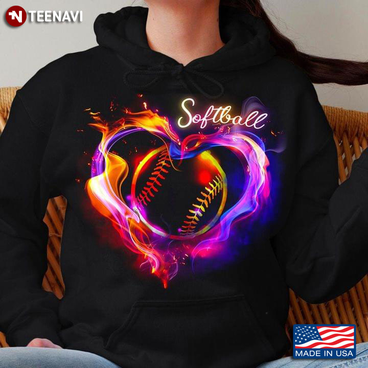 Gorgeous Flame Heart Softball