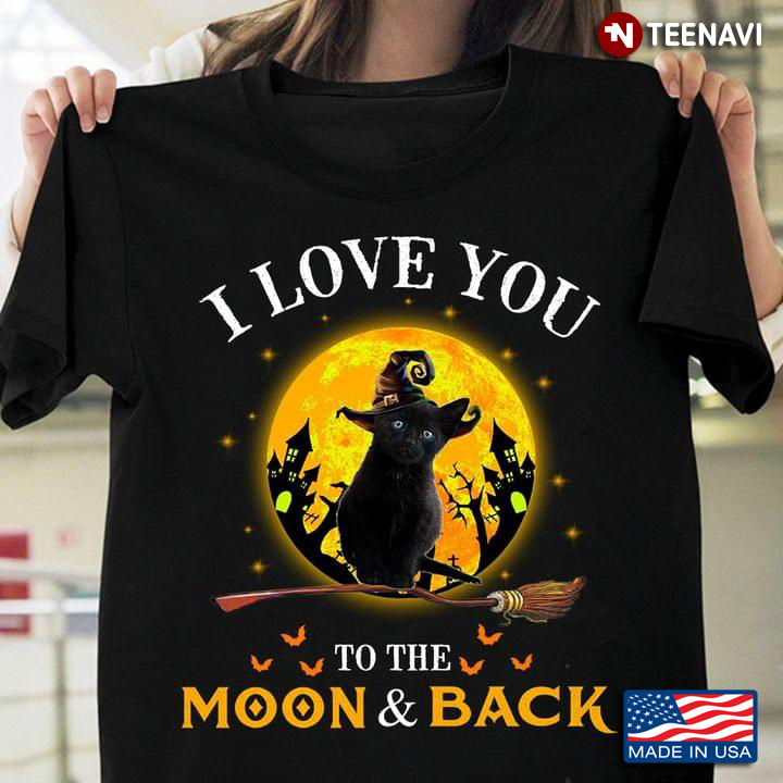Witch Cat I Love You To The Moon And Back Halloween