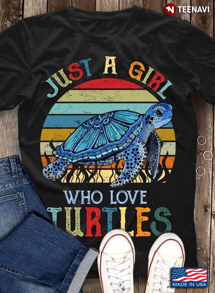 Just A Girl Who Love Turtles Vintage
