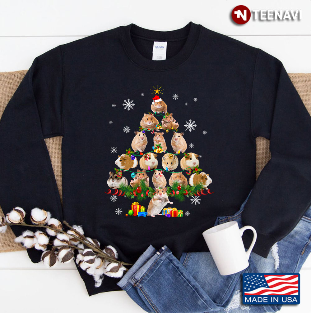 Funny Guinea Pig Christmas Tree Ornament Decor Gift Cute Sweatshirt