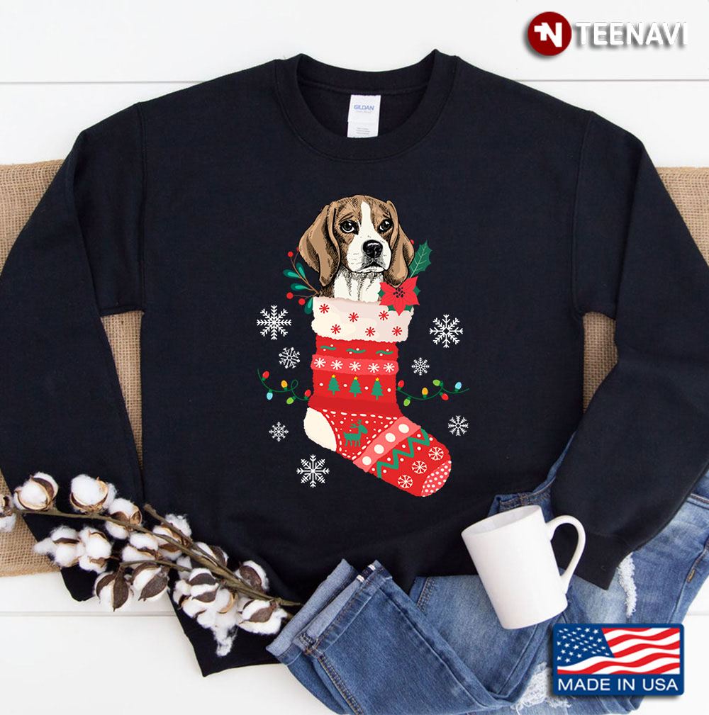 Funny Whippet In Socks Christmas Beagle Dog Lovers Xmas Gifts Sweatshirt