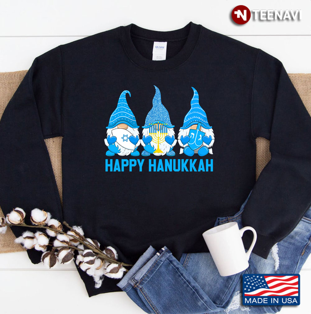 Gnome For The Holidays Hanukkah Jewish Christmas Gnomies Sweatshirt