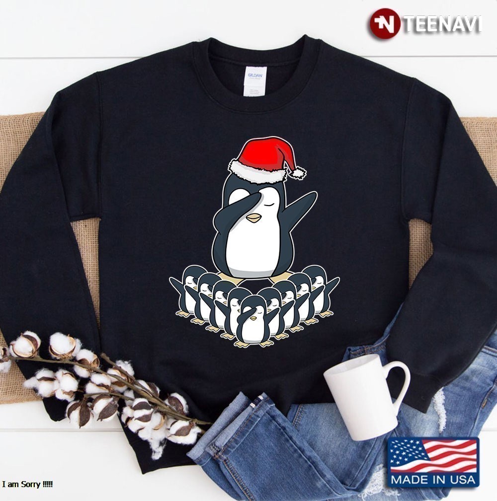 Cute Dabbing Penguin Rookery Christmas Winter Holidays Antarctic Animal Yuletide Season Sweatshirt