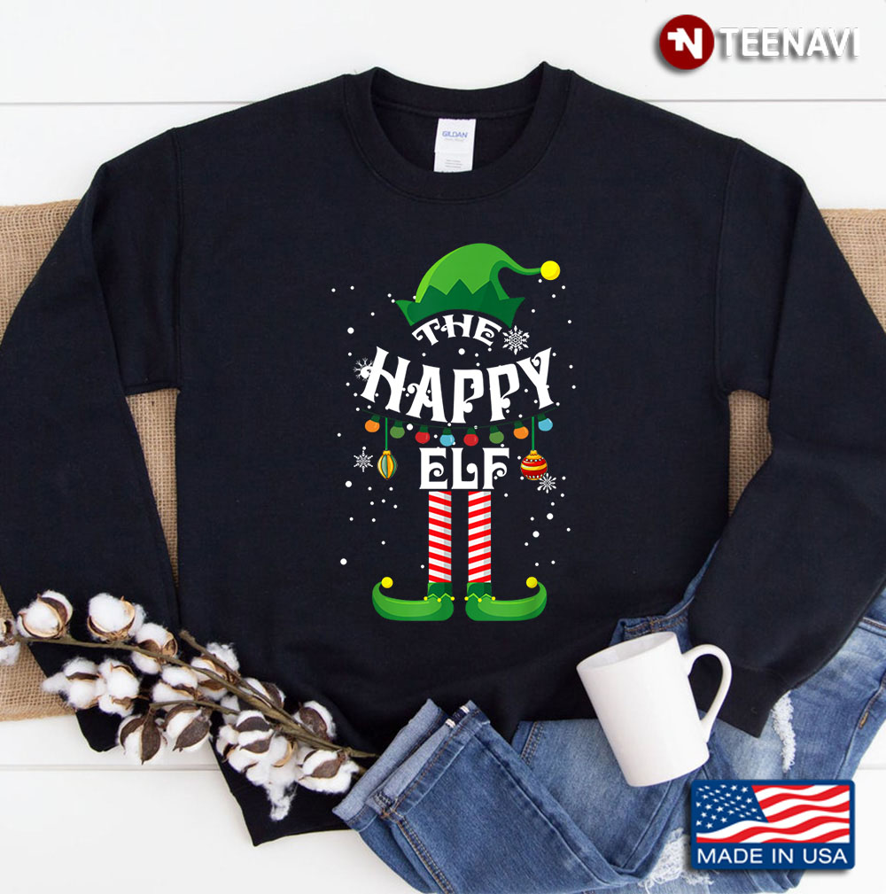 Happy Elf Family Matching Christmas Sweatshirt