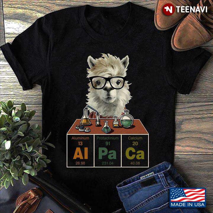 Alpaca Periodic Table Elements Dog With Glasses Chemistry Lab