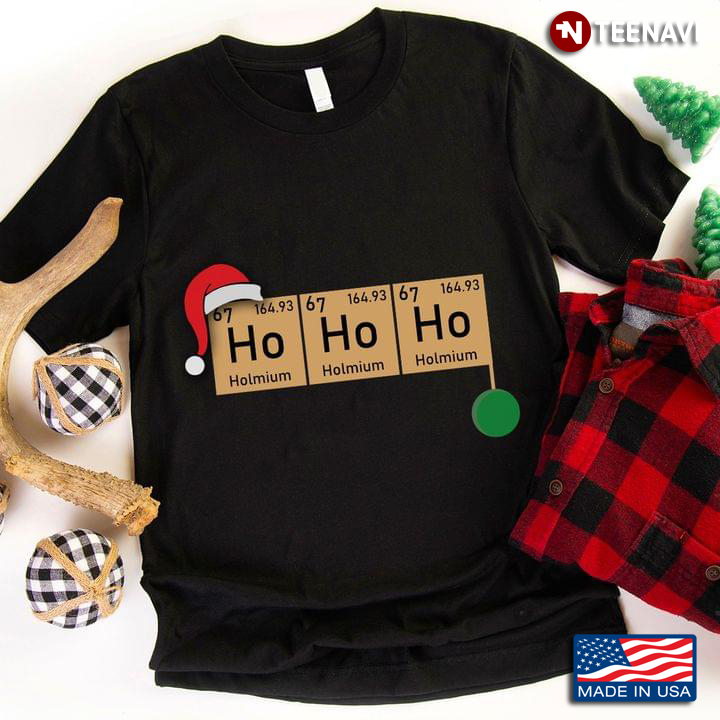 HoHoHo Holmium Chemical Element With Hat Christmas