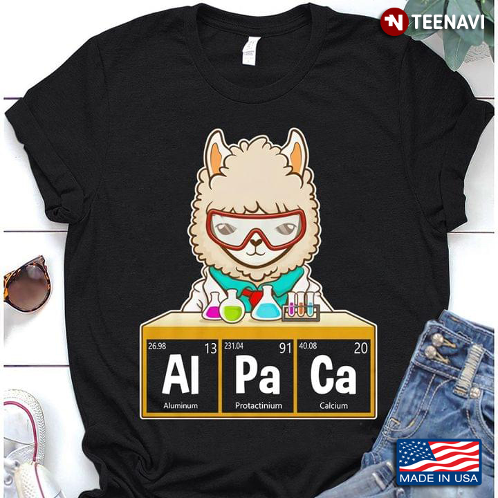 AlPaCa Periodic Table Llama With Glasses In Chemical Lab