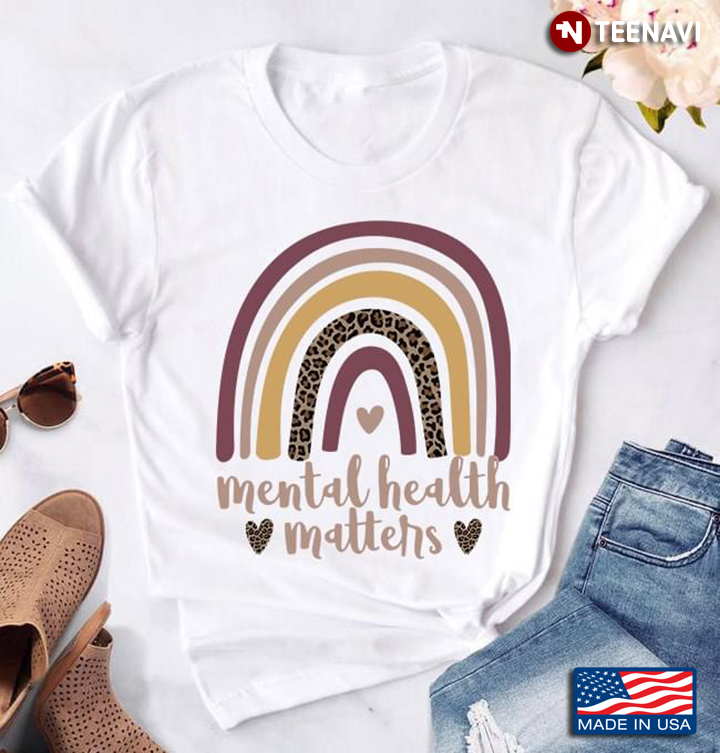 Mental Health Matters Rainbow And Hearts