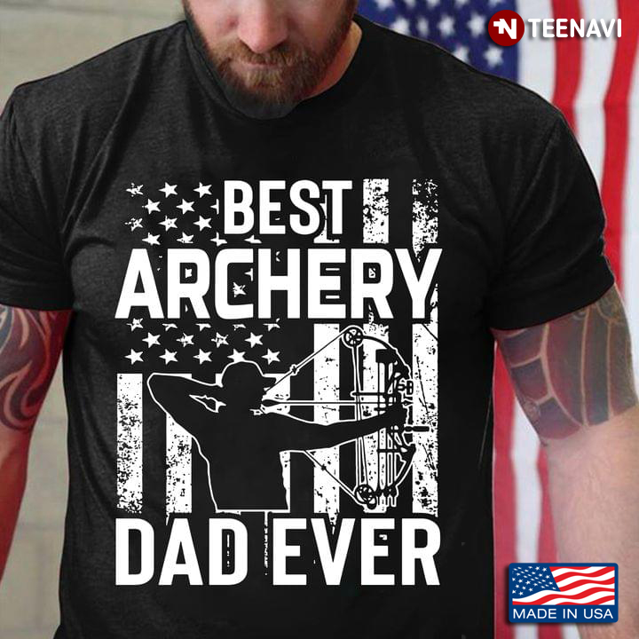 Best Archery Dad Ever American Flag