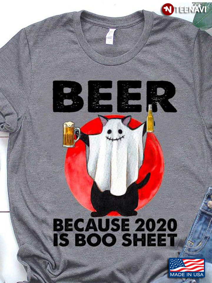 Beer Because 2020 Is Boo Sheet Black Cat With Beer