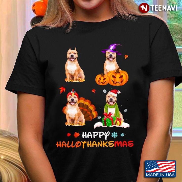 Happy HalloThanksMas Four Dogs