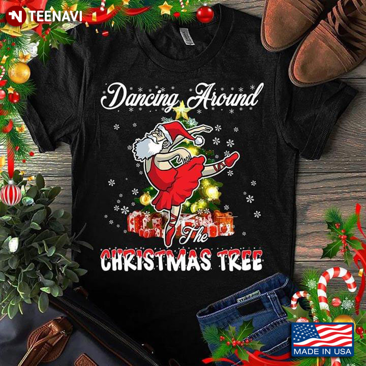 Dancing Around Christmas Tree Santa Claus Ballerina