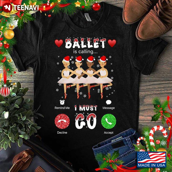 Ballet Is Calling I Must Go Four Ballerinas With Christmas Hats