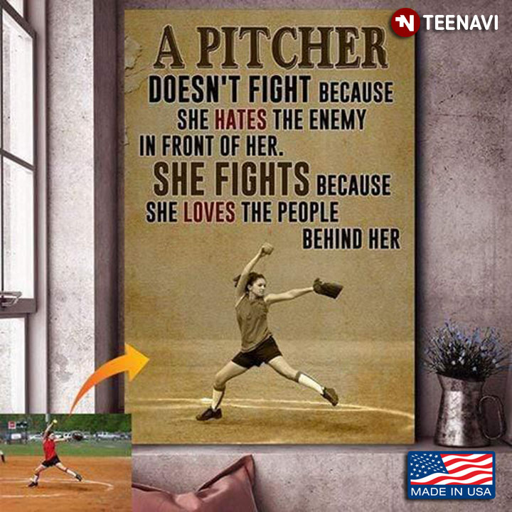 Vintage Softball Player A Pitcher Doesn't Fight Because She Hates The Enemy In Front Of Her