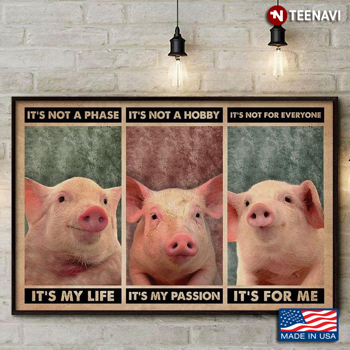 Vintage Pigs It's Not A Phase It's My Life It’s Not A Hobby It’s My Passion It’s Not For Everyone It’s For Me