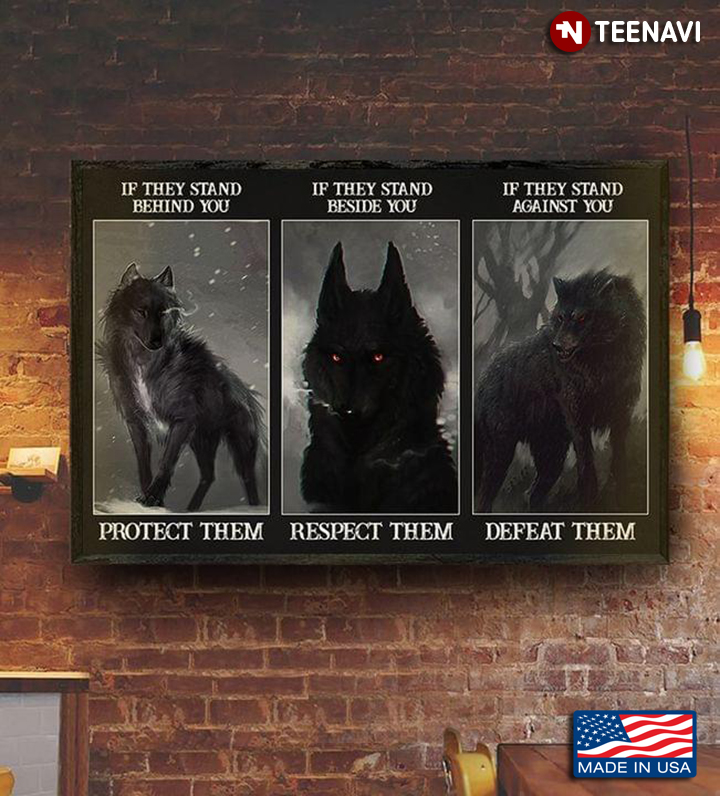 Vintage Black Wolves If They Stand Behind You Protect Them If They Stand Beside You Respect Them