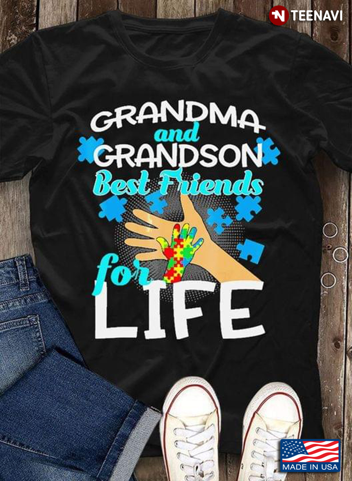 Handsake Grandma And Grandson Best Friends For Life Autism Awareness