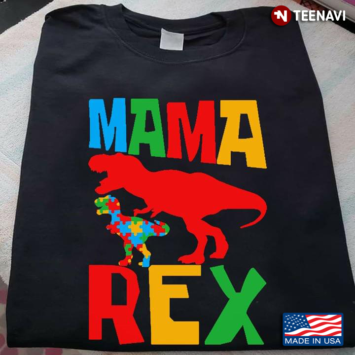 Dinosaur Mama Rex Autism Awareness