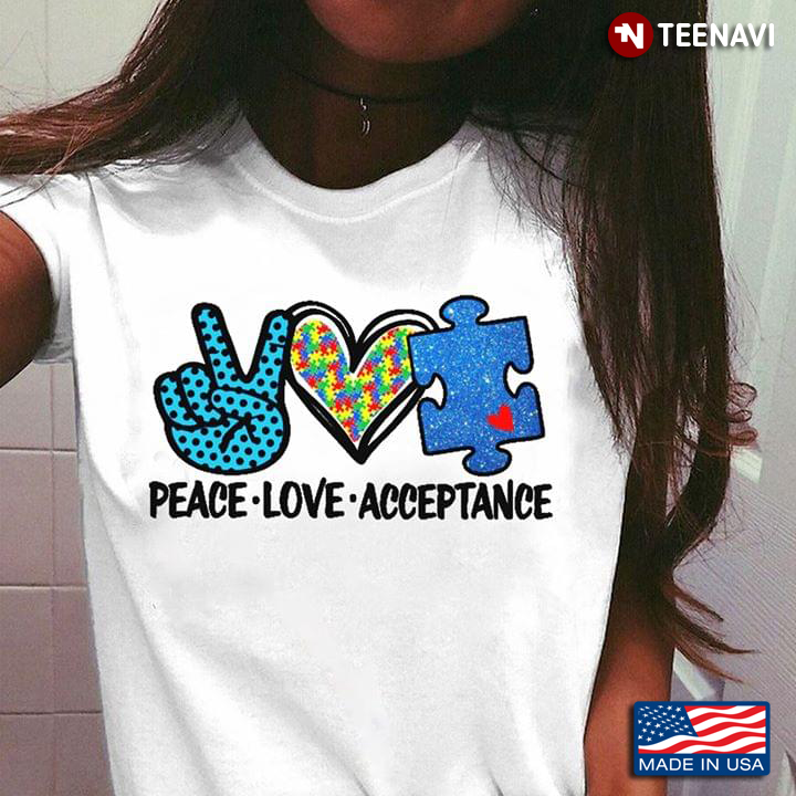 Heart Peace Love Acceptance Autism Awareness
