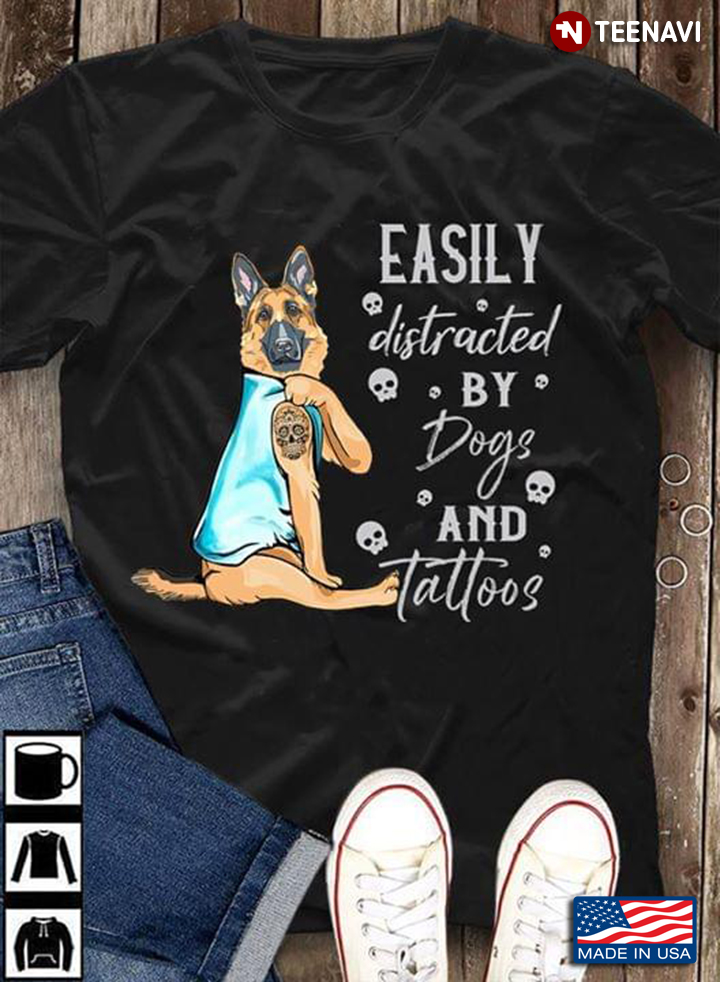 Easily Distracted By Dog And Tattoos Belgian Shepherd Dog