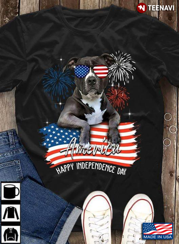 America Happy Independent Day Cool Pit Bull