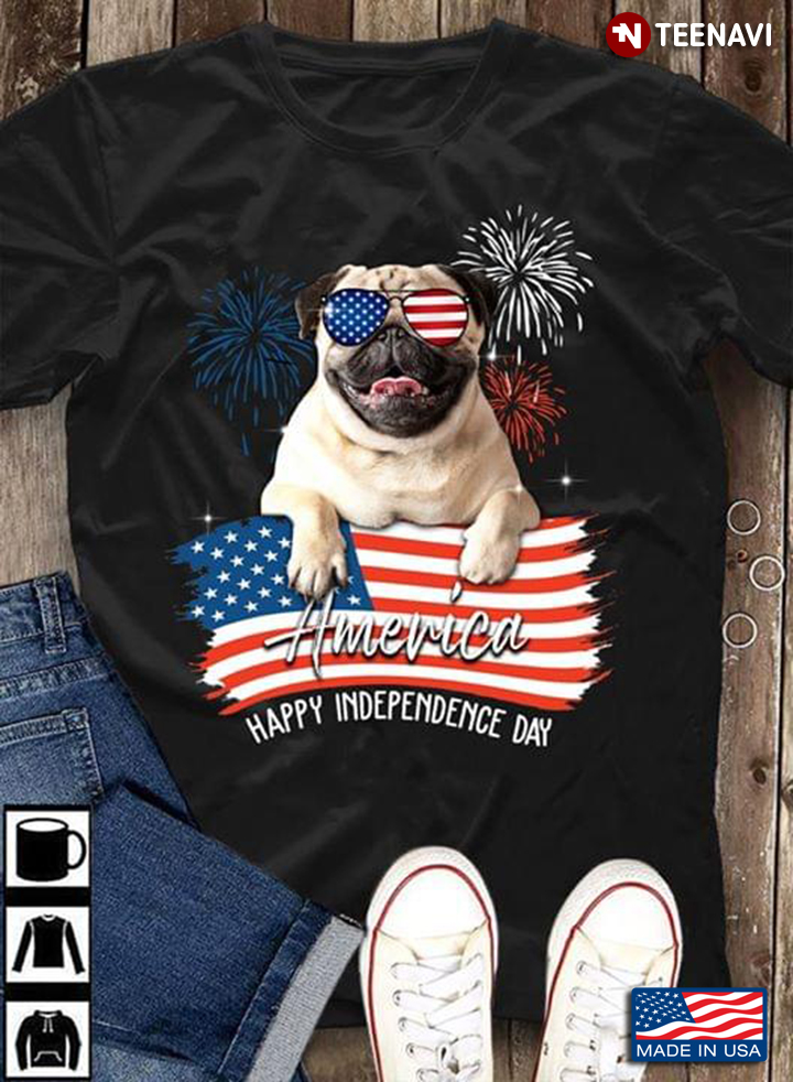 America Happy Independence Day Bulldog