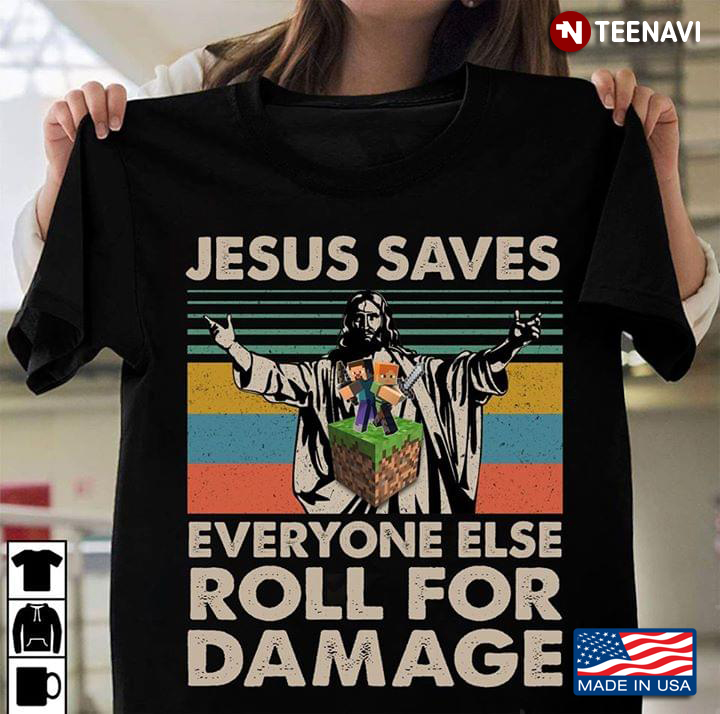 Jesus Saves Everyone Else Roll For Damage Minecraft Grass Block