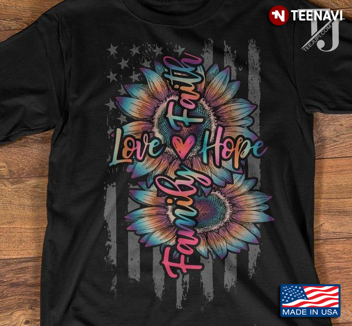 Sunflower Flag Faith Hope Love Family